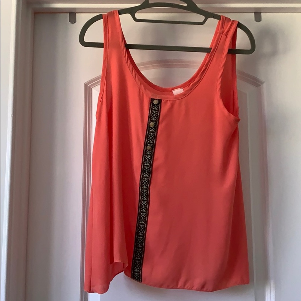 Cute coral bohemian tank top